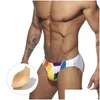 Homens Swimwear Mens Swimwear Homens Swimsuit Swim Briefs Y Bikini com Penis Pad Natação Shorts Gay Homem Troncos Beach Bathing Wear Drop D Dh2S0