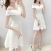 Off Shoulder Teenager Clothing Summer Big Girls Dresses White Teenage Clothing 12 14 16 18 20 Years Old Casual Formal Dress G1218