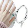 Cluster Rings Rustproof Titanium Steel Fashion Jewelry High Polish Stacking Waterproof Band Knuckle Pinky Thin Plain For Wedding Women Ring