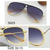 Mode AAAA-Qualität übergroße Sonnenbrille für Männer Frauen Metall Luftfahrt Sonnenbrille Vintage Farbverlauf UV-Schutz GAFAS Marke Des216I