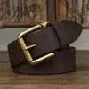Cintos Pure Celra de Covilhão Puro de 3,8 cm de Wide Wood Belt para homens Genuíno Couro Pin Fuckle Male Casual Jeans de luxo casual