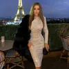 Casual Dresses 2023 Autumn/Winter One-shoulder Dress Skew Neck Wrap Chest Evening Fashion Sequin Nightclub Sexy Women's Wear