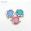 Pendant Necklaces 1Pcs Tin Jades Handmade Soldered Round Coin Shape Circle Connector PC30875