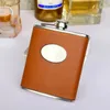 Hip Flasks 7oz personalized pink brownblack leather 188 stainless steel hip flask with funnel food degree 231213