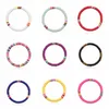 12PCS Soft Clay Surfer African Beads Choker Colorful Jelly Bracelet Elastic Handmade Boho Lightweight for Women Girls 6mm Summer B239I