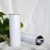 Armazém local dos EUA 20 onças de sublimação reta Tumblers em branco em branco Aço inoxidável branco Isolado Slim DIY 20 onças de xícara de café canecas de café branco