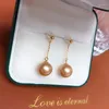 Stud Earrings Natural Freshwater Pearl Ear Studs S925 Sterling Silver Gold Female Leather Light Delicate Show Ornament