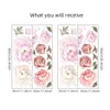 135cmx92cm Large Pink White Peony Rose Flowers Wall Stickers Bedroom Living Room Girl's Room Wall Decals Decorative Stickers PVC