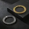 Chaînes 11mm Hommes Femmes Miami Gold Plate Curb Chaîne Cubaine Collier Bracelet Punk Hiphop Poli En Acier Inoxydable Colliers De Vélo Bijoux