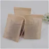 Coffee & Tea Tools 100 Pcs/Lot Tea Filter Bags Coffee Tools Natural Unbleached Paper Infuser Empty Bag With Dstring Drop Delivery Home Dh6Yj