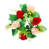 Fleurs décoratives 1 pièces artificielle salle de mariage décor de bureau accessoires fournitures décoration de la maison simulé fleur de Rose bricolage Bouquet cadeaux