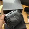 zwarte mode designer vrouw tas vrouwen caviar schoudertas y vorm handtas portemonnee met geschenkdoos echt lederen cross body tassen voor vrouwen keten hoge kwaliteit handtas