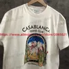 T-shirts Heren Kangoeroe Print CASABLANCA T-shirt Voor Mannen Vrouwen Tee Top Korte Mouwen Zwart Wit T-shirt Met tags T231214