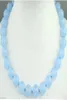 10MM natuurlijke lichtblauwe jade ronde edelsteen ketting 20inch04459637