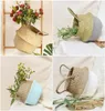 22x20cm Handmade Bamboo Storage Baskets Seagrass Wicker Basket Garden Flower Pot Laundry Basket Container Toy Holder9949675