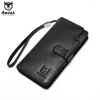 Wallets Men Long Style Quality Card Holder Male Purse Zipper Large Capacity Phone Bag Leather Wallet For