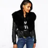 Women's Jackets 2023 Winter Women Basic Coats Fashion Faux PU Leather Artificial Fur Collar Coat Female 50