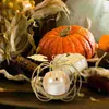 Castiçais de outono decorações para casa stands chá luz castiçal de ação de graças metal abóbora ornamentos ferro forjado