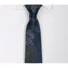 Bow Ties Brand Gentleman Business Dark Blue 7CM For Men High Quality Fashion Formal Necktie Male Jacquard Cravate With Gift Box