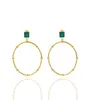 luxury jewelry women designer errings gold malachite hoop huggie ins fashion earrings and diamond clavicle chain jewelry suits2516105