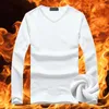 T-shirts pour hommes Automne Hiver Hommes Chaud Thermique Tshirt Homme Manches Longues Casual Col V T-Shirt Épais