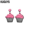 KUGUYS – boucles d'oreilles en acrylique rose pour femmes, bijoux à la mode, goutte d'eau, gâteau, tendance, Dangle, 256b
