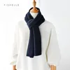 Scarves navy blue wool scarf scarves men and women winter knitted scarf adults warm short wool man scarves solid color 231214