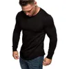 طوق جولة صلبة رجال Tshirt الرياضية T قمصان تجفيف سريع القمصان تشيب جودة عالية الجودة Tees Long Sleeve Lugging Fitness Streetwear Training Tshirts 3XL