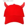 Ballkappen Männer Frauen Bull Horn Peaked Baseball Cap Hip-Hop Snapback Cap Straße Cosplay Kostüm Party Hüte YQ231214