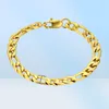 Länk armband vintage manlig armband guld färg rostfritt stål figaro män smycken bileklik pulseraslink8636520