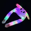 Casquettes Chapeaux Dessin animé brillant enfants en peluche oreilles mobiles chapeau de lapin drôle chapeau de lapin lumineux Cosplay fête de Noël chapeau de vacances 5-18 ans adulte 231213