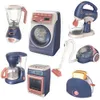 Cuisines Jouer à la nourriture Mini appareils ménagers Jouets de cuisine Ensemble de simulation avec cafetière mélangeur et grille-pain pour enfants garçons filles cadeaux 231213