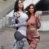 Lu Align Mujer Conjuntos Mujeres Camuflaje Sin Costuras Manga Larga Deportiva Crop Top Camisas Pantalones De Cintura Alta Fitness Gimnasio Ropa Traje Limones Ejercicio Lemon Lady Gry Sports Girl