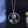 Łańcucha klejnot klejnot biżuteria Naszyjnik Moonstone dla kobiety Silver 925 Topaz Universe Series Prezent