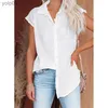 Women's Blouses Shirts Solid Casual Loose Sleless Shirts For Women 2023 Summer Women's Oversized Shirts And Blouses Fashion Elegant Youth Fe TopL231214