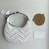 Borsa a mano di lusso di design Mini Hobo Totes Moda Banchetto da donna di alta qualità Marmont Portafoglio con pochette a spalla Borsa a tracolla classica con catena in pelle di vacchetta a mezzaluna