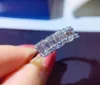 Pierścionki ślubne Baguette Cut Lab Diamond Pierścień Obietnica 925 Srebrny zespół zaręczynowy dla kobiet Bridal Fine Party Biżuteria Prezent 98888886