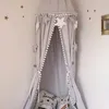 Crib Netting Bebek Odası Sivrisinek Net Çocuk Yatak Perde Kanopi Yuvarlak Çadır Dekorasyon Yatak Odası Çocuk Kız Karyolası 231213