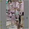 Décoration de fête 10 pièces Mariages de grande hauteur en gros Centres de table en acrylique en métal doré antique pour décoration de mariage Best0076 Otpiw
