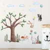 100X100cm Cartoon Large Tree and Balloon Animals Wall Stickers for Kids Room Bedroom Baby Nursery Room Wall Decals Wallpaper