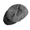 Berets Woolen Herringbone Sboy Cap Männer Frauen Britischen Gatsby Retro Hut Fahrer Flache Für Männliche Vintage Baskenmütze NC55