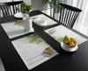 Placemats Minimalistische Bladeren Muur Witte Placemats Set Van 4/6 Stuks Keuken Koffie Accessoires Onderzetters Thuis Eetkamer Decor Linnen