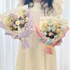 装飾的な花の花輪かぎ針編みの花の花束編み人工織り込んで織られた光の年バレンタインデーギフト231213