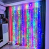 2x2 3x1 3x2 3x3 6x3m led string lightsクリスマスフェアリーライトガーランド屋外の家庭内カーテンガーデン装飾2364