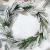 Decoratieve Bloemen 5/10 Stuks Kunstmatige Dennennaalden Takken Kerst Sneeuw Frosted Nep Planten Takjes Stem Diy Krans Huis tuin