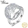 Anneaux de mariage Bijoux Arbre de vie Créé Spinelle bleue 925 Bague réglable ouverte en argent sterling pour femmes Déclaration Bijoux en pierres précieuses 231214