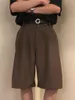 Calças masculinas Cityboy Estilo Japonês Retro Café Cor Parka Shorts Casual Reto Solto Calças Estudante Marca de Moda
