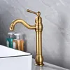 Kitchen Faucets Basin Faucet Antique Brass Black Chrome Deck Mounted Tap And Cold Mixer Water Sink Tall