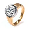 Customized Fine Jewelry 10K 14K Real Solid Gold 2Ct 8Mm D VVS Round Brilliant Cut Moissanite Ring For Women