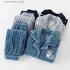 Pyjamas 1–12 Jahre Winter Jungen Mädchen verdicken Pyjama Set Baby Flanell Fleece Outfits warme Teenager Kinder Nachtwäsche Nachtwäsche Homewear Set R231214
